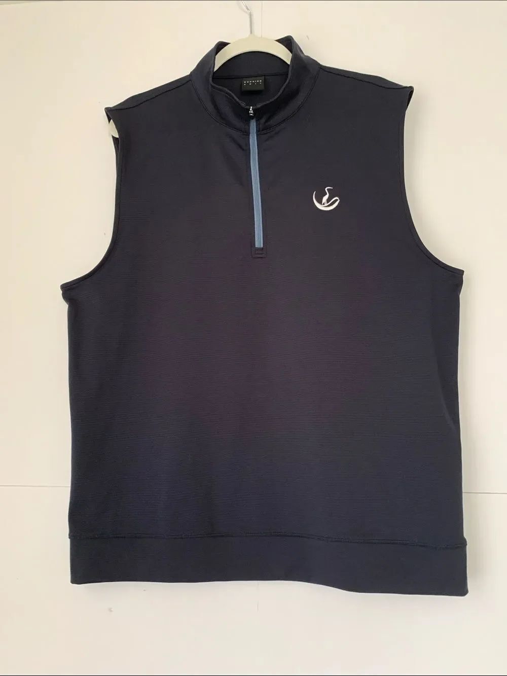 Dunning Golf Navy Sleeveless Quarter-Zip Vest with Light Blue Trim Men’s Size L